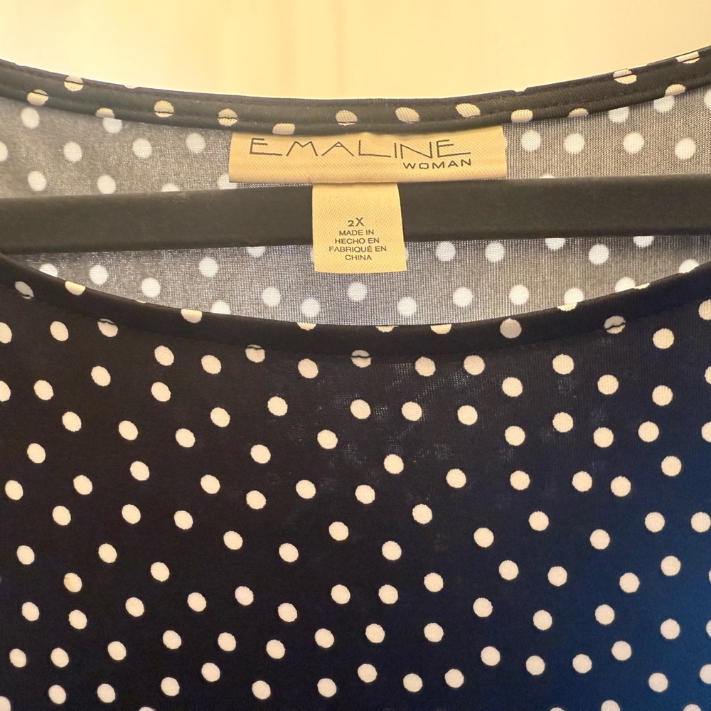 Emaline‎ Women's Black Polka Dot Top